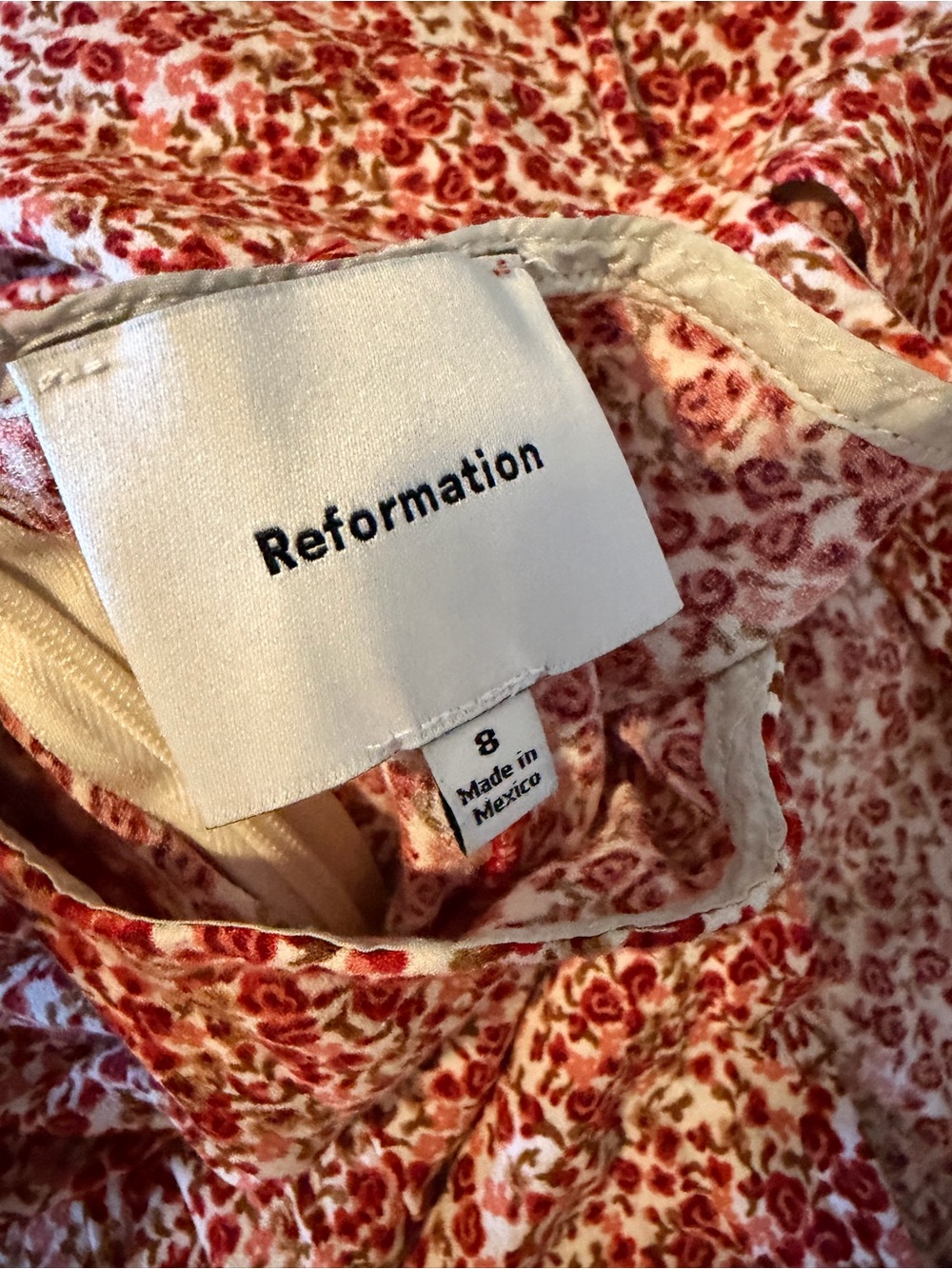 Reformation Red Floral Midi Skirt - Picture 3 of 8